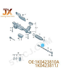 Juntas de bola interior y exterior para volante de coche, varilla de amarre para Audi A3 Q3 VW Passat Tiguan Seat Skoda, 1K04238