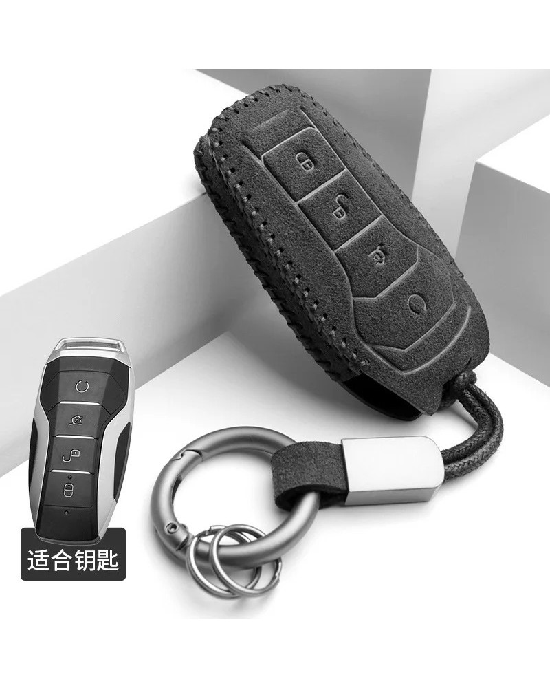Funda de gamuza para llave de coche, soporte con hebilla para BYD Han 