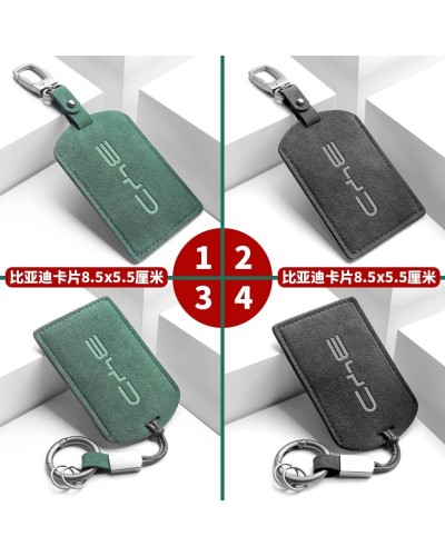 Funda de gamuza para llave de coche, soporte con hebilla para BYD Han 