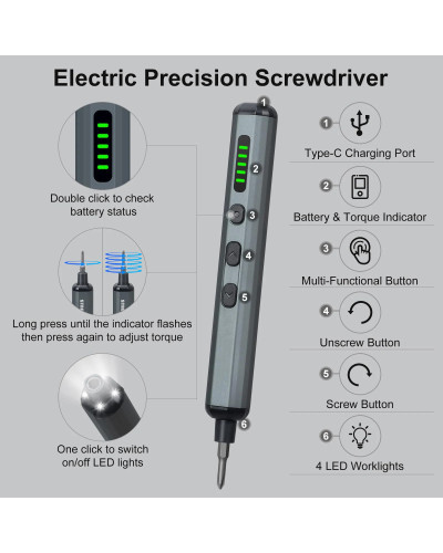 Precision Electric Screwdriver Set 68 in 1 Cordless 64 S2 Precision Dr