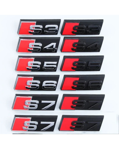 Insignia de emblema de rejilla delantera de coche ABS, decoración para Audi Sline S2, S3, S4, S5, S7, S6, S8, RS3, RS4, RS5, SQ5