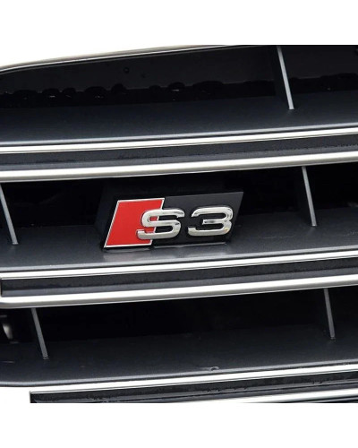 Insignia de emblema de rejilla delantera de coche ABS, decoración para Audi Sline S2, S3, S4, S5, S7, S6, S8, RS3, RS4, RS5, SQ5