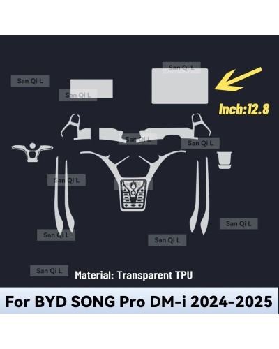 Para BYD SONG PRO DM i 2024 2025 TPU película de pantalla de navegació