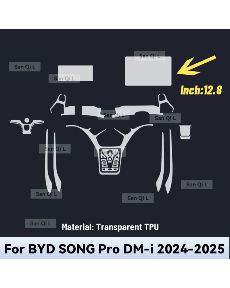 Para BYD SONG PRO DM i 2024 2025 TPU película de pantalla de navegació