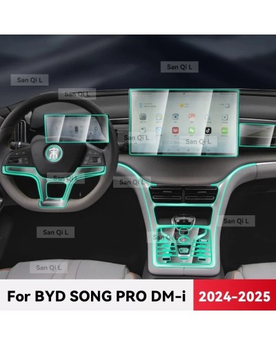 Para BYD SONG PRO DM i 2024 2025 TPU película de pantalla de navegació