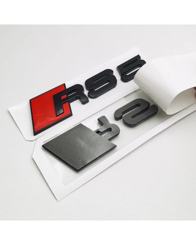 Logotipo 3D ABS negro RS3, RS4, RS5, RS6, RS7, RS8, emblema de letras, pegatina de coche, insignia de maletero trasero, calcoman