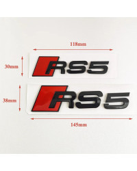 Logotipo 3D ABS negro RS3, RS4, RS5, RS6, RS7, RS8, emblema de letras, pegatina de coche, insignia de maletero trasero, calcoman