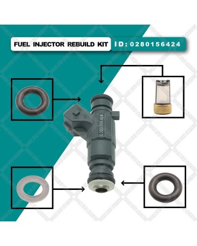 Kit de reparación de servicio de inyector de combustible, filtros, jun