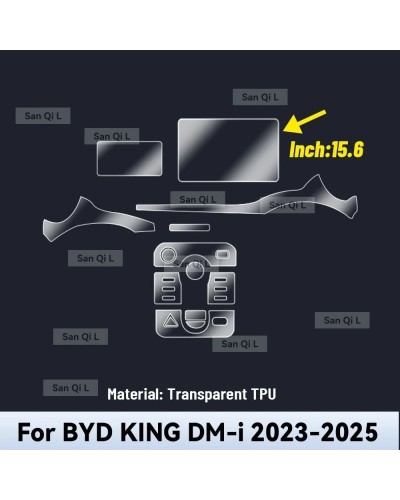 Para BYD KING DM i 2023 2024 2025 TPU película de pantalla de navegaci