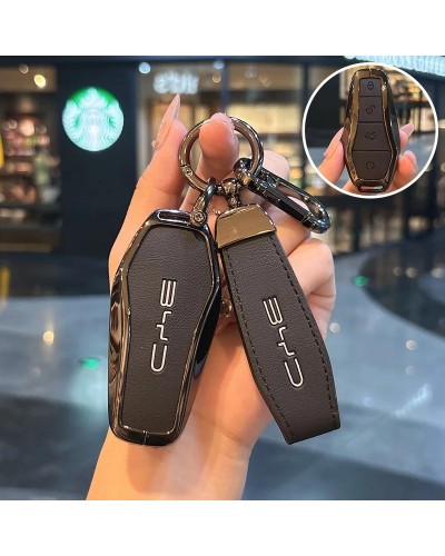 Funda para llave de coche BYD Atto 3 Han EV Dolphin 4 botones Control 