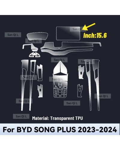 Para BYD SONG Plus EV DMi 2023 2024 TPU película de pantalla de navega