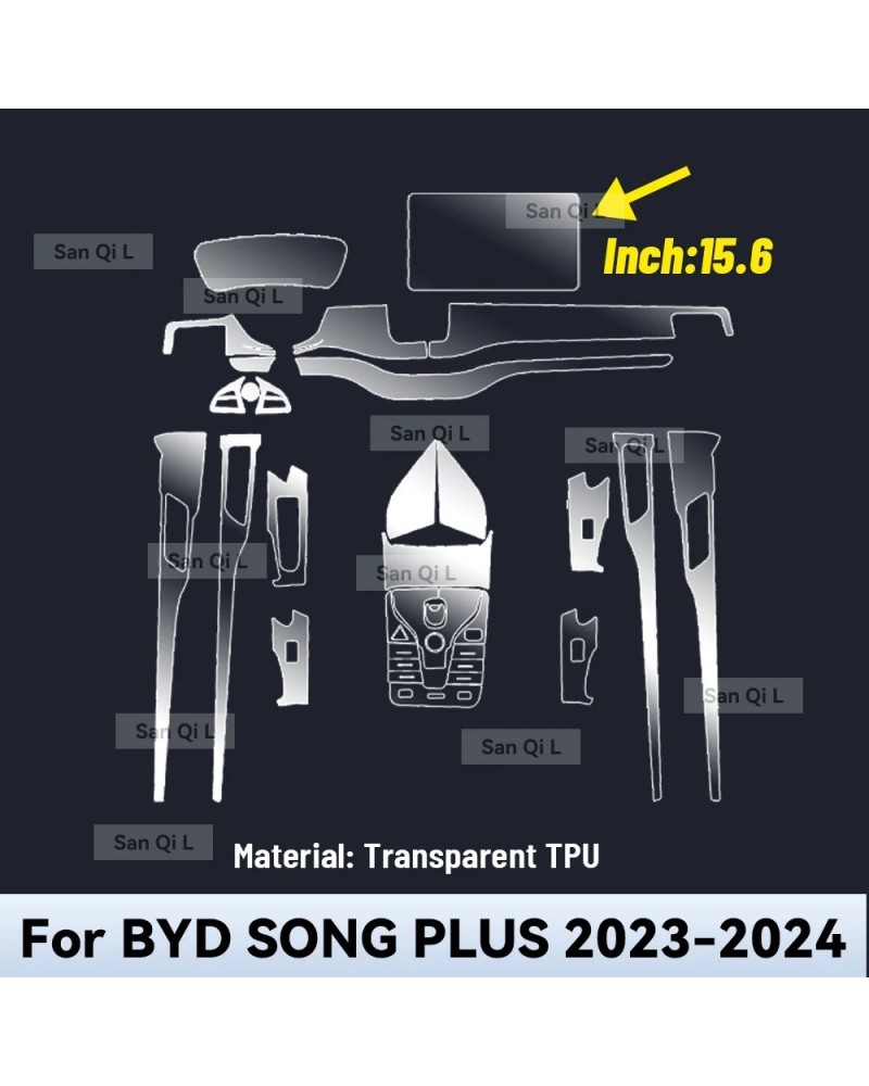 Para BYD SONG Plus EV DMi 2023 2024 TPU película de pantalla de navega