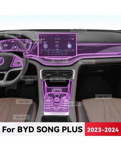 Para BYD SONG Plus EV DMi 2023 2024 TPU película de pantalla de navega