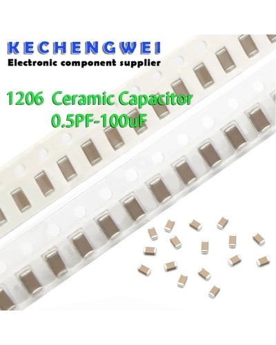 100 Uds 1206 50V SMD Chip de película gruesa condensador cerámico mult