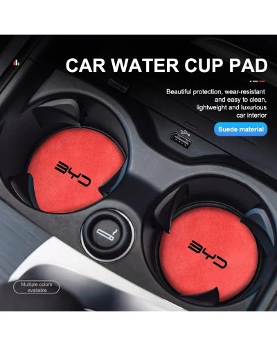 Posavasos de cuero para Interior de coche, 2 piezas, para BYD M6, G3, 