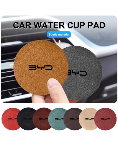 Posavasos de cuero para Interior de coche, 2 piezas, para BYD M6, G3, 