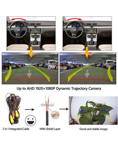 Cámara de visión trasera con lente ojo de pez 170 grados AHD 1920x1080P para Audi TT/TTS 8J/Q5 8R/A4 A1 B8 RS5 Q3 A8 Q7 S4 S5 S7