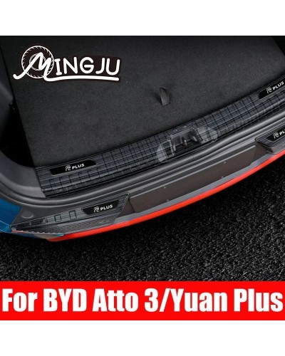 Para BYD Atto 3 Yuan Plus 2022 2023 placa protectora trasera de coche 