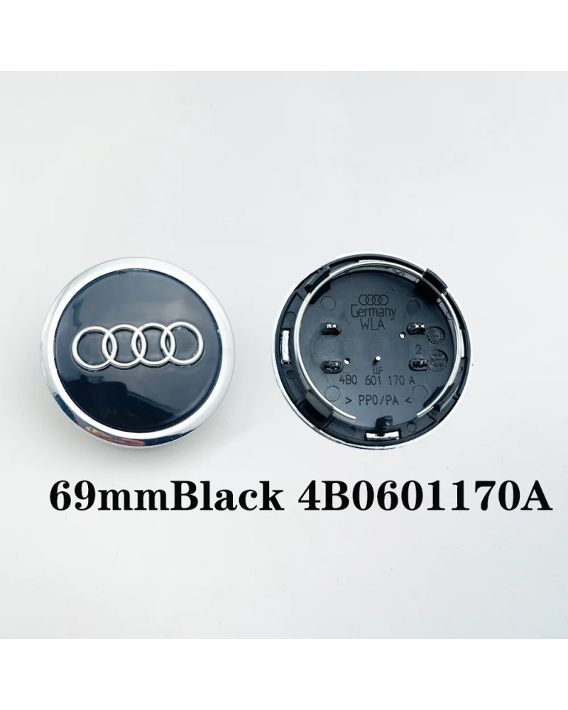 Tapas de llanta de cubo de rueda de coche, accesorios decorativos para Audi A3, A4, A5, A6, A7, A8, Q3, TT, Sline, 4 piezas, 60m