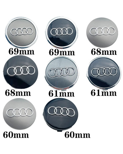 Tapas de llanta de cubo de rueda de coche, accesorios decorativos para Audi A3, A4, A5, A6, A7, A8, Q3, TT, Sline, 4 piezas, 60m