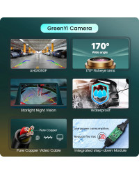GreenYi-cámara de visión trasera para coche, dispositivo de 170 °, HD, 1080P, para Audi A5, C5, Q5, C6, A6, TT, visión nocturna,