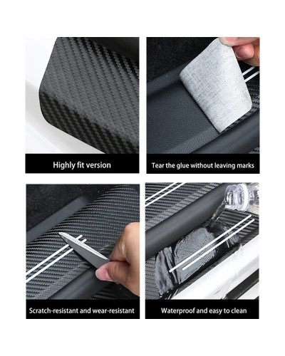 Pegatina de cuero de fibra de carbono para maletero de coche, placa pr