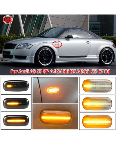 Luz de señal de giro dinámica LED para Audi A3 S3 8P A4 B6 B8 B7 S4 RS4 A6 S6 C5 indicador intermitente de indicador lateral