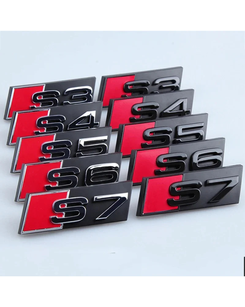 Insignia de emblema de rejilla delantera de coche ABS, accesorios de logotipo para Audi Sline S3, S4, S5, S6, S7, S8, A4L, A6L, 