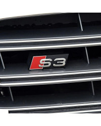 Insignia de emblema de rejilla delantera de coche ABS, accesorios de logotipo para Audi Sline S3, S4, S5, S6, S7, S8, A4L, A6L, 