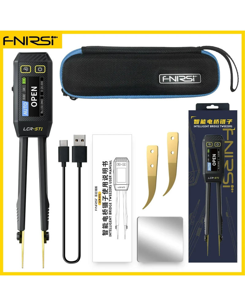 FNIRSI LCR-ST1 Mini Smart Tweezer LCR SMD ESR Tester Resistance Capaci