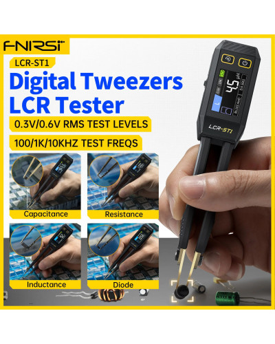 FNIRSI LCR-ST1 Smart Tweezer LCR SMD ESR Tester Resistance Capacitance