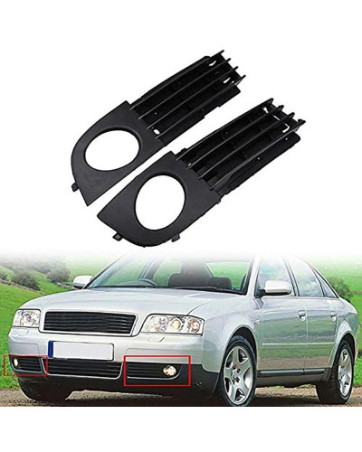 Cubierta de lámpara de luz antiniebla para coche, parrilla de parachoques apta para Audi A6 C5 2002-2005