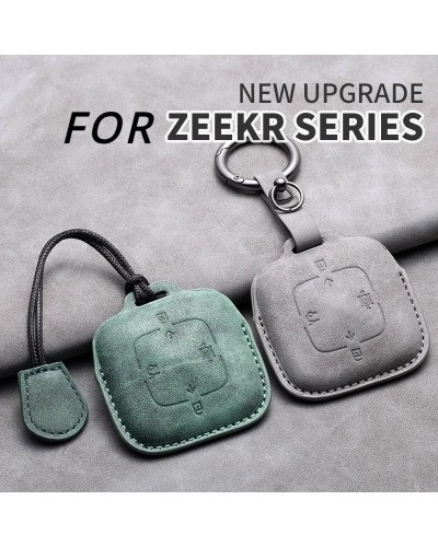Funda de cuero para llave remota de coche, 4 botones, para Zeekr 001X2
