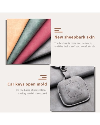 Funda de cuero para llave remota de coche, 4 botones, para Zeekr 001X2