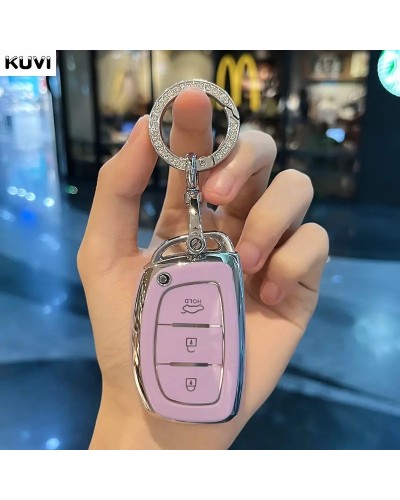 Funda para llave de coche de TPU de 3 botones para Hyundai Tucson Sant