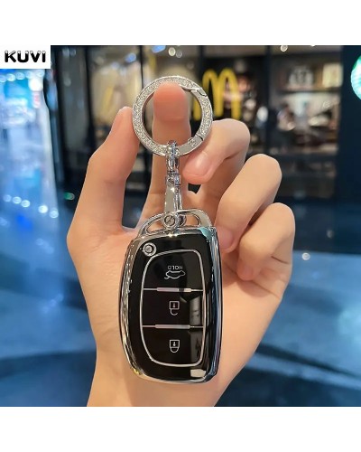 Funda para llave de coche de TPU de 3 botones para Hyundai Tucson Sant
