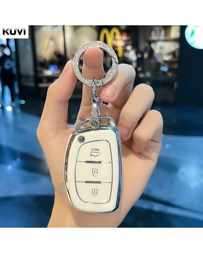 Funda para llave de coche de TPU de 3 botones para Hyundai Tucson Sant