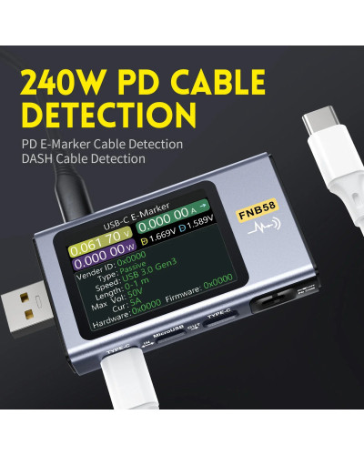 FNIRSI-FNB58 USB Tester Voltmeter Ammeter TYPE-C Fast Charge Detection