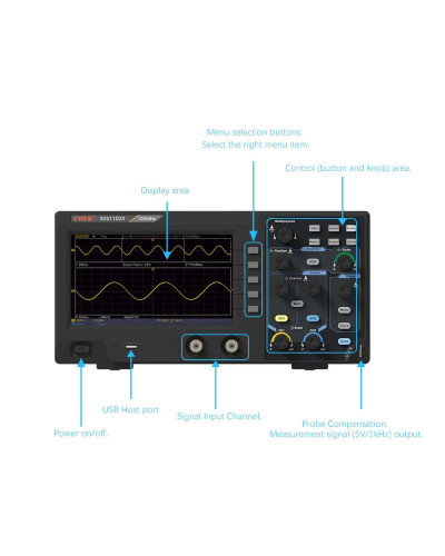 CDEK SDS1102X Digital Osci 2 Channels 100Mhz Bandwidth Portable 7inch 