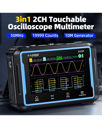 FNIRSI 2C53P Touch Screen Portable Digital Oscilloscope Multimeter Sig