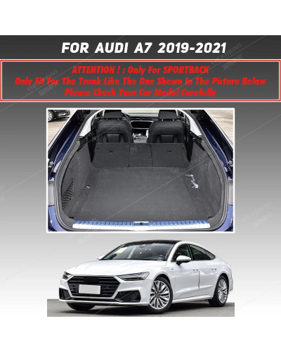 Alfombrilla de maletero de coche para Audi A7, 2019, 2020, 2021, forro de carga, alfombra, accesorios interiores, cubierta