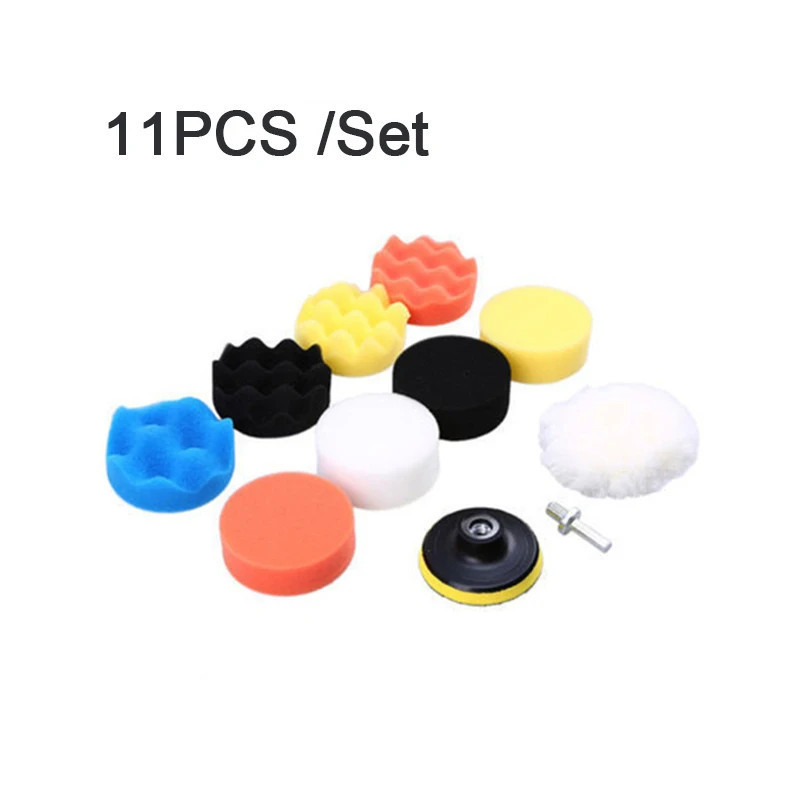 3 Inch Car Polishing Pad Sponge Car Polisher Waxing Pads Wool Wheel Buffing Kit for Car Polisher Drill Adapter Removes Scratches