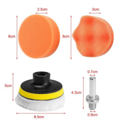 3 Inch Car Polishing Pad Sponge Car Polisher Waxing Pads Wool Wheel Buffing Kit for Car Polisher Drill Adapter Removes Scratches