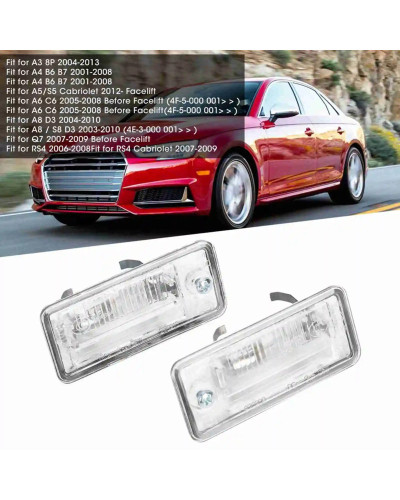 Par de luces de matrícula 8E0807430A 8E0807430B aptas para Audi A3 A4 A5 A6 C6 A8 D3 Q7 RS4