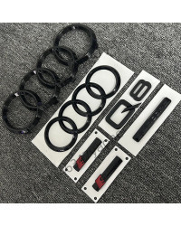 6 unids/set adecuado para reajustar la insignia de cola Quattro del logotipo de cuatro anillos delantero y trasero de Audi Q8 20