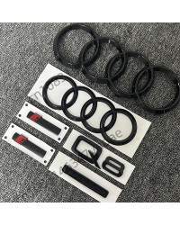 6 unids/set adecuado para reajustar la insignia de cola Quattro del logotipo de cuatro anillos delantero y trasero de Audi Q8 20