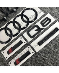 6 unids/set adecuado para reajustar la insignia de cola Quattro del logotipo de cuatro anillos delantero y trasero de Audi Q8 20