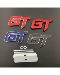 Logotipo GT de Metal 3D para coche, emblema de parrilla delantera y trasera, calcomanías adhesivas para Ford, Honda, Toyota, Aud