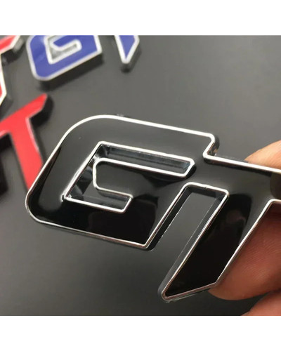 Logotipo GT de Metal 3D para coche, emblema de parrilla delantera y trasera, calcomanías adhesivas para Ford, Honda, Toyota, Aud