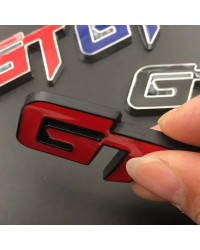 Logotipo GT de Metal 3D para coche, emblema de parrilla delantera y trasera, calcomanías adhesivas para Ford, Honda, Toyota, Aud